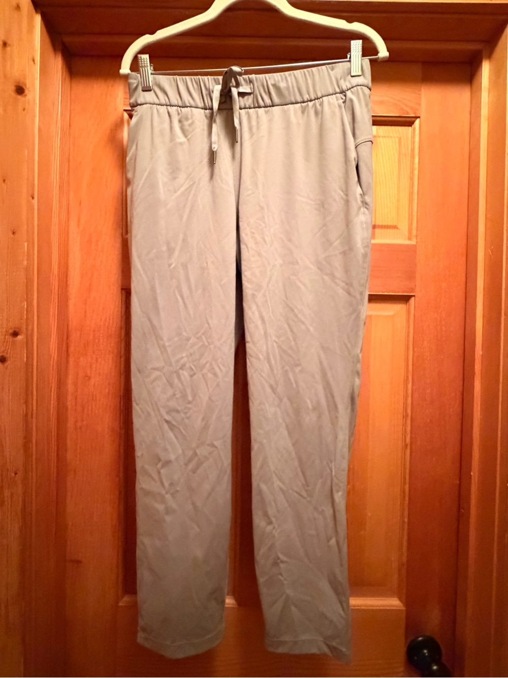 Light Gray Casual Drawstring Pants